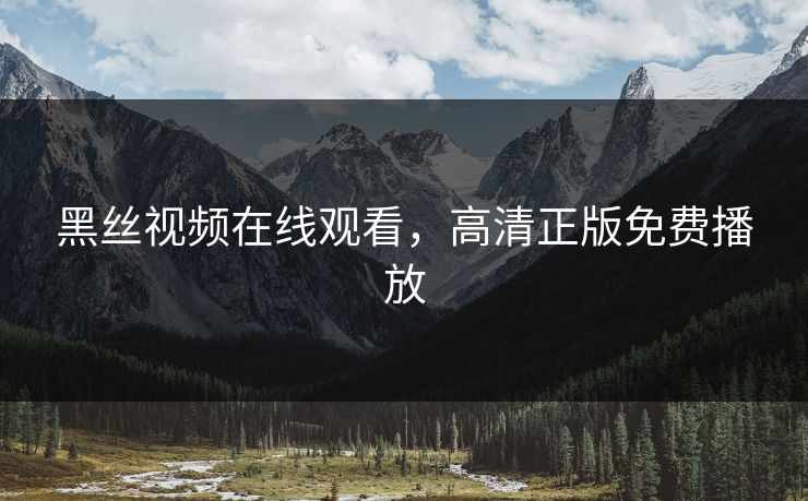 黑丝视频在线观看，高清正版免费播放