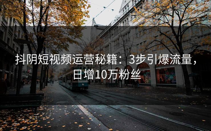 抖阴短视频运营秘籍：3步引爆流量，日增10万粉丝