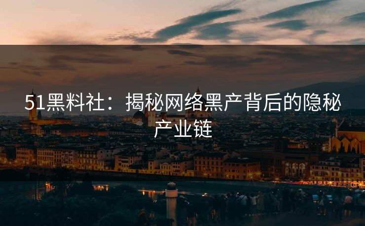 51黑料社：揭秘网络黑产背后的隐秘产业链